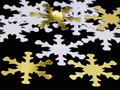 Gold and White Snowflakes